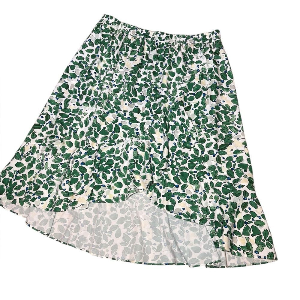 NEW Hanna Nikole Ruffled Women's Skirt Green Leaf Print Plus Size 22W